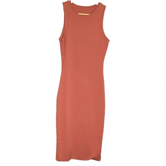 Vitality Balance Athletica Sunstone Pink Ivy Sleeveless Bodycon Midi Dress Small - Picture 2 of 10